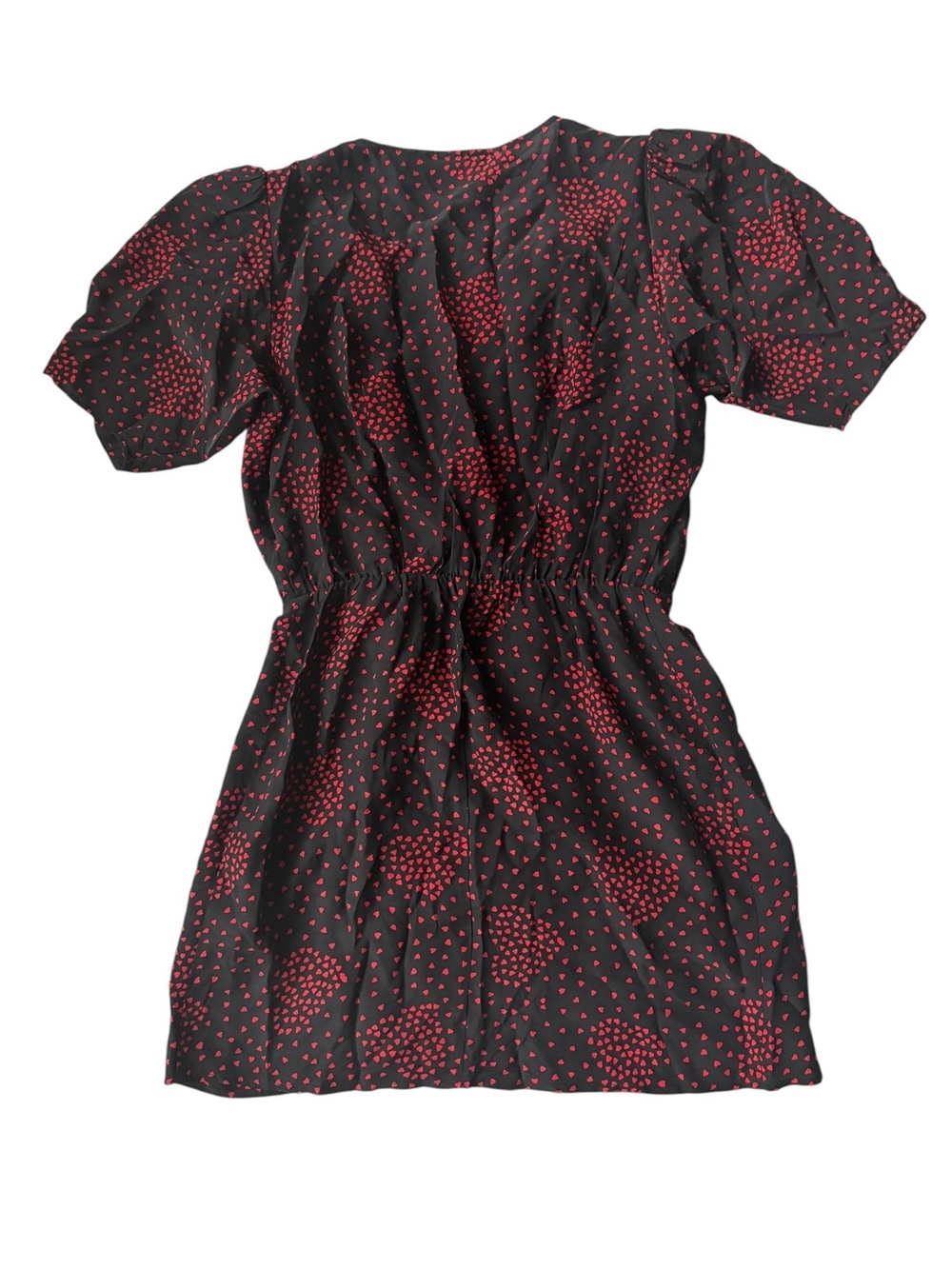 The Kooples Silk Blend Red Heart Print Wrap Mini Dress 6 NWT - Picture 3 of 12